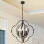 VINLUZ 5-Light Farmhouse Chandeliers Lighting Fixtures Globe Sphere Dining Room Hanging Lamp, Rustic Pendant Lights Orbit Ceiling Light Fixtures for Foyer Kitchen Island Entryway