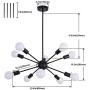 Sputnik Chandelier 10 Light Ceiling Lamp Black Modern Pendant Lighting Industrial Vintage Ceiling Light Fixture for Dining Room Bedroom Kitchen Living Room Foyer Hallway