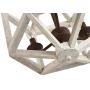 Retro Cottage Wooden Chandelier with 3-Light, Lantern Design, Distressed White Wood Pendant Light for Dining Room, Living Room, Foyer