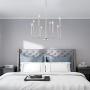 Wellmet 8-Light Modern Chandelier for Dining, Living Room, Bedroom and Kitchen Island Lighting, Contemporary Champagne Silver Hanging Pendant Ceiling Lights Fixture,26 inches Dia