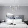 Wellmet 8-Light Modern Chandelier for Dining, Living Room, Bedroom and Kitchen Island Lighting, Contemporary Champagne Silver Hanging Pendant Ceiling Lights Fixture,26 inches Dia