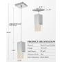 Ken & Ricky Pendant Lighting, Modern Hanging Ceiling Fixture with Crystal Bubble Glass in Chromed Finish, Adjustable Length for Kitchen Island, Living Dining Room