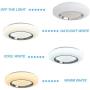Smart LED Ceing Light Contemporary 20-Inch Flush Mount Fixture with Remote Control 3960LM Auffel Modern Dimmable Surface Round Close to Ceiling Lights for Bedroom Kitchen Dining Room (3000K-6000K)