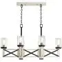 McBride Black White Wash Wood Linear Pendant Chandelier 39 1/2'' Wide Rustic Farmhouse LED 6-Light Fixture for Kitchen Island Dining Room - Franklin Iron Works