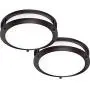 JULLISON 10 Inch LED Double Ring Flush Mount Ceiling Light Fixture, ETL, 5CCT Selectable 2700K-5000K, Dimmable 5%-100%,120VAC, 18W, 120W Eq, 1100lm, CRI>90, Brush Nickel, Damp Location(Twin Pack) JULLISON 10 Inch LED Double Ring Flush Mount Ceiling Light Fixture, ETL, 5CCT Selectable 2700K-5000K, Dimmable 5%-100%,120VAC, 18W, 120W Eq, 1100lm, CRI>90, Brush Nickel, Damp Location(Twin Pack)