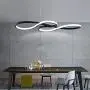 LAKIQ Modern Dimmable LED Hanging Chandelier Pendant Light Fixture Remote Control Dining Room LED Island Lighting for Living Room Bedroom(Black, 23.5’’, Stepless Dimming)