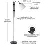 CO-Z Floor Task Lamp with Gooseneck Adjustable, Modern Standing Reading Lamps with White Fabric Shade, 64 Black Floor Lamp for Living Room Bedroom Reading Office Farmhouse Dorm.