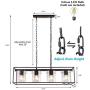 Liylan Vintage Pendant Lighting for Kitchen Island Farmhouse Chandeliers Industrial Glass 4 Light Fixture Oil Rubbed Bronze Dinning Room