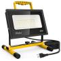 Olafus 60W LED Work Lights, 400W Equivalent, 6000LM Construction Light with Stand, IP66 Waterproof Outdoor Job Site Worklight, LED Working Lighting for Workshop, Garage, Jetty, 5000K Daylight White