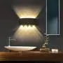 Modern Wall Light 8W Warm White LED Sconce Up and Down Wall Lamp Aluminium IP65 Waterproof Spot Light Night Lamp for Living Room, Bedroom,Hallway,Bathroom Decorative Black Wall Wash Lights