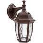 Maxxima LED Outdoor Wall Light, Aged Bronze w/Clear Water Glass, Photocell Sensor, 580 Lumens, 3000K Warm White, Dusk to Dawn Light Sensor, Brown