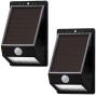 Amazon Basics Waterproof Solar-powered Motion Sensor Wall Light for Front Door, Patio, Yard, and Porch - 8 LED, 100 Lumen, Up to 120 Detection Angle, 2-Pack