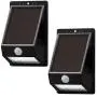 Amazon Basics Waterproof Solar-powered Motion Sensor Wall Light for Front Door, Patio, Yard, and Porch - 8 LED, 100 Lumen, Up to 120 Detection Angle, 2-Pack