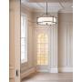 Pendant Lighting 18 inch 3 Light Drum Pendant Light with Fabric Shade and Glass Diffuser in Dark Bronze, Classic Convertible Drum Chandelier for Living & Dinning Room XiNBEi-Lighting XB-P1199-DB