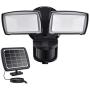 Solar Security Lights Outdoor, LED Solar Motion Sensor Light , GLORIOUS-LITE Rechargeable 1000lm Flood Light, 2400mAh Battery, 5500K, IP65Waterproof for Garage, Yard, Porch, Entryways - Black