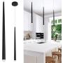 WELAKI Led Pendant Light 6W 1-Light Mini Pendant Light Adjustable Length Integrated LED Kitchen Lighting for Kitchen Island Dining Room Hallway Interior 6000k (Black)