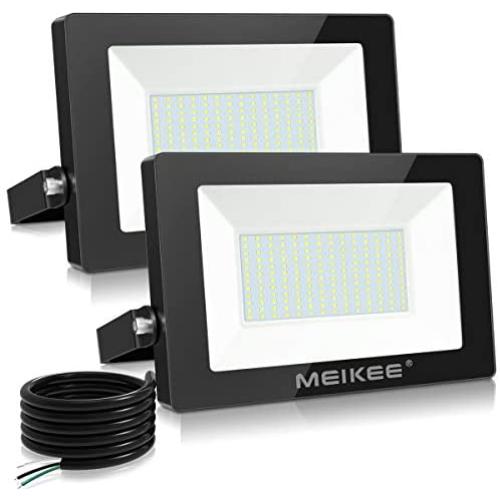 MEIKEE 150W LED Flood Light, Super Bright 15000 LM LED Work Light, IP66 Waterproof Outdoor Security Lights 5000K Natural White Light Flood Light for Garage, Garden, Lawn and Yard（2Pack)