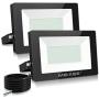 MEIKEE 150W LED Flood Light, Super Bright 15000 LM LED Work Light, IP66 Waterproof Outdoor Security Lights 5000K Natural White Light Flood Light for Garage, Garden, Lawn and Yard（2Pack)