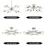 BONLICHT Sputnik Chandelier Lighting 10 Light Chandelier Modern Starburst Chandelier Mid Century Pendant Lighting Brushed Nickel Ceiling Light Fixture for Kitchen Dining Room Living Room Foyer