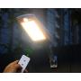 Outdoor Solar LED Wall Light IP65 Waterproof Area Security Night Lighting Wireless Dusk to Dawn Motion Sensor Lamp Remote Controlled 4 Working Modes for Garden, Fence, Patio, Yard, 900LM 6000K