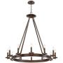 Belmore Oil Rubbed Bronze Large Wagon Wheel Chandelier 40'' Wide Rustic Farmhouse 12-Light Fixture for Dining Room House Foyer Kitchen Island Entryway Bedroom Living Room - Franklin Iron Works