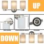 Tangkula Vanity Lamp 3 Light, Wall Mounted Glass Vanity Lighting Fixture with Frosted Glass Lampshade, Suitable for Bathroom Bedroom Living Room, Wall Lamp Sconces