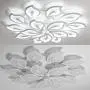 LAKIQ Modern LED Ceiling Light Flush Mount Multi Lights Acrylic Close to Ceiling Chandelier Lighting Fixture Flower Shade for Living Room Bedroom Dining Room (9 Lights, White Light)
