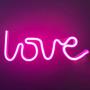 Love Neon Signs Lights Pink LED Neon Night Lights Lamps USB Battery Operated Art Decor Wall Decoration Table Lights Neon Signs Decorative for Home Wedding Bedroom Christmas