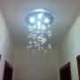 Munsinn Modern Glass Raindrop Chandelier 4-Lights Flush Mount LED Ceiling Light Fixture Pendant Lamp for Dining Room Bathroom Bedroom Livingroom