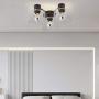 TeHenoo 3-Light Semi-Flush Mount Ceiling Light, Clear Glass Ceiling Light Fixture with Matte Black Finish for Kitchen,Dining Room,Living Room, Bedroom, Cafe, Bar,Entryway TeHenoo 3-Light Semi-Flush Mount Ceiling Light, Clear Glass Ceiling Light Fixture with Matte Black Finish for Kitchen,Dining Room,Living Room, Bedroom, Cafe, Bar,Entryway