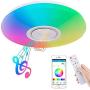 WinnowTe 36W LED Music Ceiling Light with Bluetooth Speaker Smart APP and Remote Control, RGB Color Changing, Dimmable Modern Flush Mount Ceiling lamp for Living Room, Bedroom, Dining Room