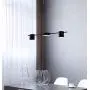 LAKIQ Modern Linear Pendant Lighting Fixture 3/5 Lights LED Chandelier Hanging Ceiling Light for Dining Table Living Room Kitchen Island(Black,3 Lights,Warm Light)