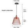 Vintage Farmhouse Pendant Lighting Rose Gold Chicken Wire Lamp Shade, Industrial Dining Room Lighting Fixtures Hanging Lamp Salking, Adjustable Hanging Pendant Light for Kitchen Barn Foyer Entryway