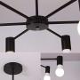 LAKIQ Modern Ceiling Light Living Room Close to Ceiling Lighting Bedroom Semi Flush Mount Light Fixture Minimalist Style Indoor Chandelier Lighting (Black,3 Lights)