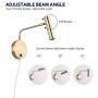 Wall Lamps That Plug in, Joossnwell Bronze Metal Industrial Wall Spotlight with Switch on Off for Home Bedside Lighting Fixtures Warm White 3000K 1 Pack