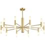 BOKT Post Modern Lighting 20-Light Living Room Chandelier Lighting Island Frosted Glass Lampshade G4 Lamp Socket led Lights Fixture Flush Mount (Gold, Large)