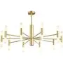 BOKT Post Modern Lighting 20-Light Living Room Chandelier Lighting Island Frosted Glass Lampshade G4 Lamp Socket led Lights Fixture Flush Mount (Gold, Large)