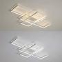 Modern Ceiling Light fixtures AXSHINE Dimmable Light with Remote Geometric Acrylic Chandelier Kitchen Ceiling lamp Bedroom 3light Rectangle Ceiling lamp White Metal led Light 50W 35INCH 3000K-6000K