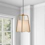 Henn&Hart PD0072 Modern 1-Light Contemporary Style Brass with White Fabric Shade for, Kitchen, Dining, Living Room Pendant, One Size