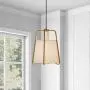 Henn&Hart PD0072 Modern 1-Light Contemporary Style Brass with White Fabric Shade for, Kitchen, Dining, Living Room Pendant, One Size