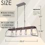 Antilisha Farmhouse Chandelier TN004 Lighting Rectangle Geometric Lantern Cage Light Fixture Pendant Chandelier for Dining Rooms Kitchen Island Closet Wood Plant Silver Gray Finish Metal L35.4