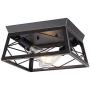 HMVPL Industrial Ceiling Lighting Fixtures, Farmhouse Flush Mount Close to Ceiling Lamp 2-Light for Kitchen Island Dining Room Bedroom Foyer Hallway