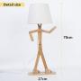 VOGLEE Novelty Cool DIY Desk Lamp for Kids Bedroom Adjustable Beside Table Lamp Swing Arm Wood Nightstand Light Living Room Dorm (Wooden)