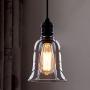 Industrial Vintage Retro Single Light Mini Pendant Light - LITFAD 5.5'' Pendant Lamp Ceiling Light Chandelier with Clear Bell Glass Shade