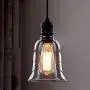 Industrial Vintage Retro Single Light Mini Pendant Light - LITFAD 5.5'' Pendant Lamp Ceiling Light Chandelier with Clear Bell Glass Shade