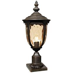 Bellagio Vintage Outdoor Post Light Bronze 25 inch Tall Fixture with Pier Mount for Deck Patio Entryway - John Timberland