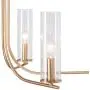LOG BARN Brass Chandelier, Modern Dining Room Lighting Fixtures Hanging with Clear Glass Shades, Contemporary Large Gold Chandeliers for Living Room, 6-Light, 36” Dia