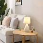 SOTTAE Modern Small Ceramic Table Lamp, White Irregular Geometric Bedside Desk lamp for Living Room Bedrooms , Nightstand Lamps with White Fabric Shade
