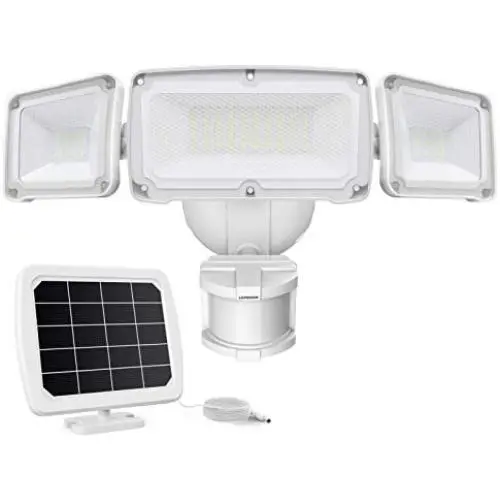 LEPOWER 1600LM LED Solar Security Lights Motion Outdoor, Super Bright Solar Motion Sensor Light, 5500K White Light, IP65 Waterproof Flood Light with 3 Adjustable Head for Yard, Garage LEPOWER 1600LM LED Solar Security Lights Motion Outdoor, Super Bright Solar Motion Sensor Light, 5500K White Light, IP65 Waterproof Flood Light with 3 Adjustable Head for Yard, Garage