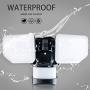 FLSNT Outdoor 30W 2700LM LED Motion Sensor Security Lights,Dusk to Dawn,Waterproof Adjustable 2 Heads 5000K Daylight Motion Detector LED Flood Light for Entryway,Porch,Garage,Yard,CRI80 -Black
